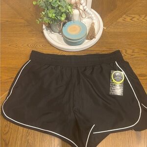 NEW Athletic Works Black Women's Shorts with White Trim